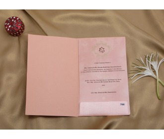 Beautiful shrub pink colored wedding invite