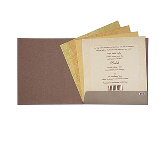 Bengali wedding Invite in copper & golden color with mandala patterns