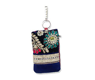 Blue & silver Mobile Pouch