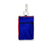 Blue Embroidered Mobile Pouch