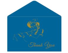 Radha Krishna Thankyou Card in Blue & Golden