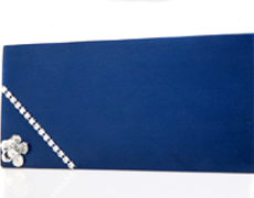 Blue Shagun Envelope with Silver Lace on Borders