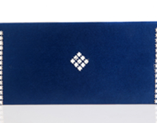 Blue Wedding Shagun Envelope with Silver Flower