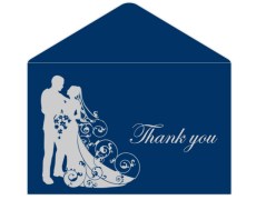 Thank you card in Blue & Silver Design
