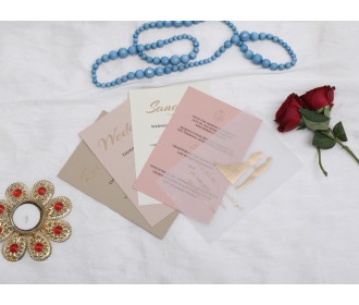 Brown colored laser cut wedding invite
