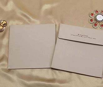 Brown colour Indian Wedding Invitation with Trees and Birds