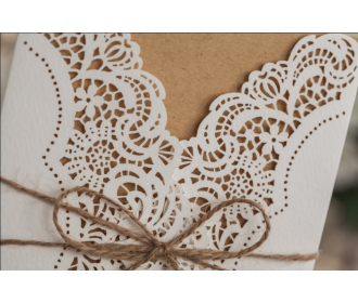 Brown paper Laser Cut Wedding invitations