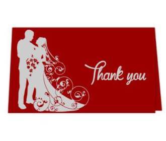 Thank you card  in Red and Silver Color