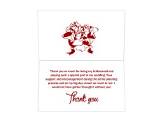 Thank you card in White and Red Color