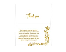 Thank you card  in White & Golden Floral Design