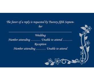 RSVP Card  in Blue & Silver Color