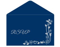 RSVP Card  in Blue & Silver Color