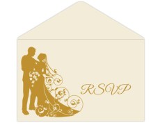 RSVP Card  in Cream & Golden Color