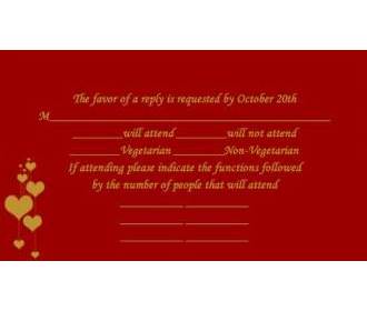 RSVP Card  in Red & G..