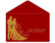 RSVP Card in Red & Golden Color