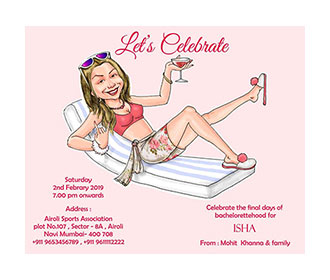 Bachelor party caricature e-invitation