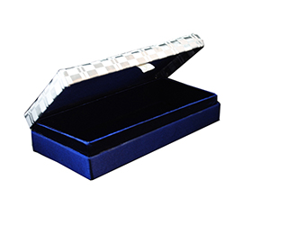 Cash box in Indigo Blue and Silver
