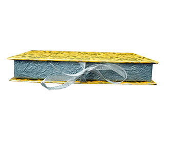 Cash Box in Mustard with Golden Floral Design