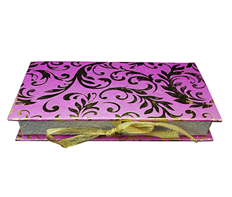 Cash Box in Pink with Golden Floral Design