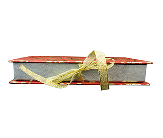Cash Box in Red with Golden Floral Design