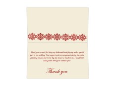 Thank you card  in White and Red Color
