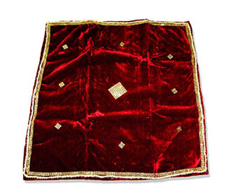 Chowki cover in velvet with stonework & lace - 