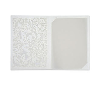 Christian Indian Wedding Card with laser cut flowers in Ivory colour