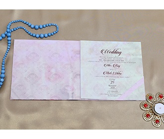 Christian wedding invitation with bride and groom design