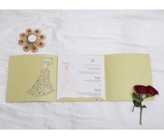 Couple laser cut wedding Invite