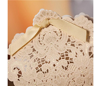Cream Floral Lasercut Wedding and Engagement Favor Boxes