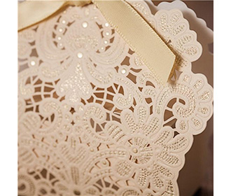 Cream Floral Lasercut Wedding and Engagement Favor Boxes