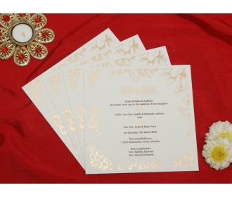 Cream Ganesha wedding invite