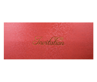 Crimson and golden invite with a folding insert and glossy finish