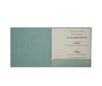 Designer floral indian wedding invitation in mint colour