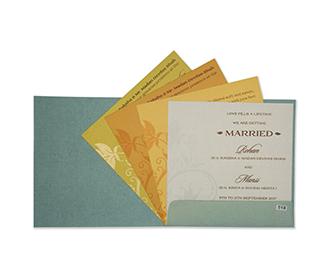 Designer floral indian wedding invitation in mint colour