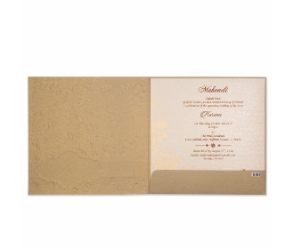 Designer floral wedding card in golden colour