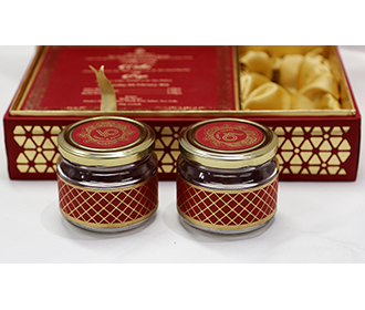 Designer Indian wedding box invite in maroon & golden colour