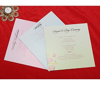 Designer Indian wedding Invitation in beautiful lotus theme