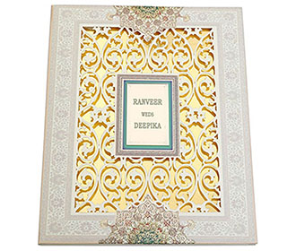 Designer Indian wedding invitation in pastel colors