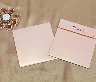 Designer Indian Wedding Invitation in Peach colour