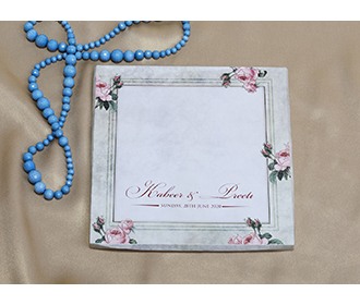 Designer Indian wedding invitation with floral patterns