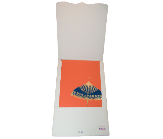 Designer Multicolour umbrella design wedding card in orange
