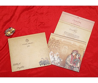 Designer pop up Indian wedding card in Dulha Dulhan theme