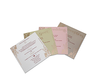 Designer rose theme tamil wedding card in biscuit colour