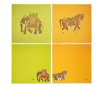 Designer royal indian wedding invitation in beautiful colours