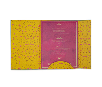 Designer royal indian wedding invitation in multi colour