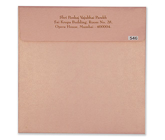 Designer sikh wedding card in pink and golden colour