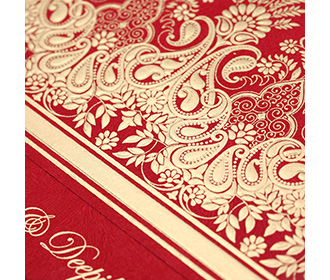 Designer wedding invitation card in vibrant red colour