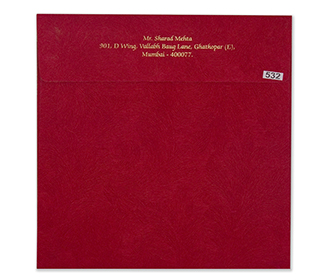 Designer wedding invitation card in vibrant red colour