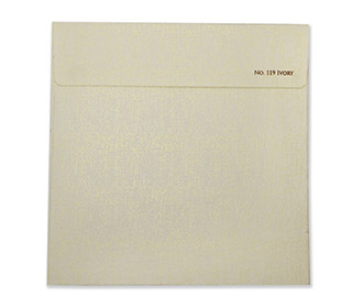 Designer wedding invitation in parchment colour with floral cut outs